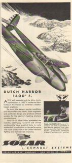 1942 Dutch Harbor Alaska Lockheed P 38 Lightning Solar Aircraft San