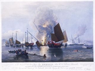 FileDestroying Chinese war junks, by E. Duncan (1843)