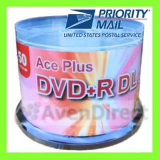 200 Aceplus 8x White Inkjet Double Dual Layer DVD R DL Fast USPS