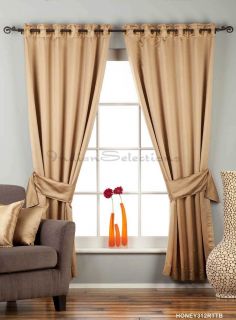 Taupe Ring Grommet Top 90 Blackout Curtain Drape Panel with Matching