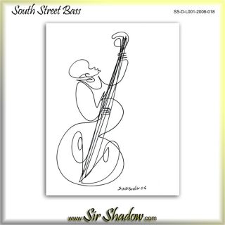 Upright Bass Player One Line Drawing Sir Shadow 1 018
