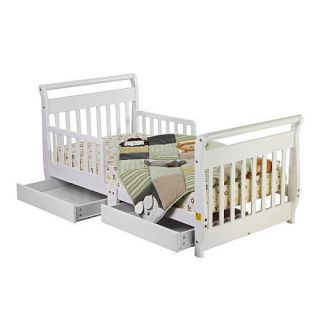Dream on Me Deluxe Toddler Bed with Drawer White