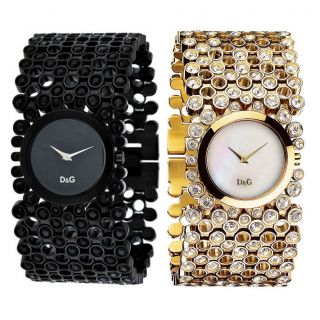 Dolce and Gabbana Risky Womens Fashion Watch Gold Tone or Black