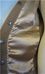 Dolce Cabo Rabbit Fur & Cable Knit Long Golden Brown Belted Vest