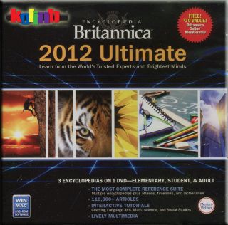 Encyclopedia Britannica 2012 Ultimate PC Mac DVD New