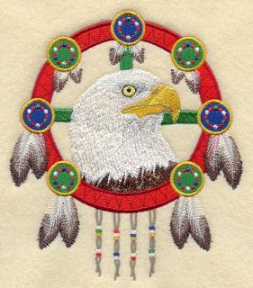 Eagle Dream Catcher Machine Embroidered Quilt Block AZE