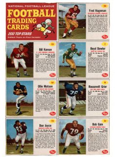  Cereal Football Uncut Panel of 7 Cards with Matson Grier Dowler