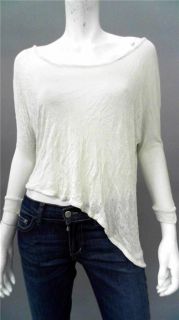 One by Dylan Alexa Junior M Comfort Knit Top Ivory Solid 3 4 Sleeve