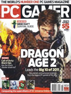 PC Gamer Magazine Dragon Age 2 Minecraft Call of Duty