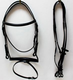 Black Leather English Bridle w Drop Noseband Full Size Horse Tack