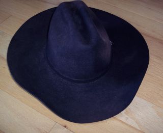 MHT Western Cowboy Rodeo Hat Black 3X Beaver Preowned