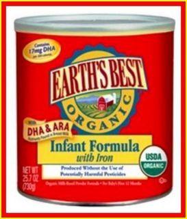 Earths Best Organic Infant Formula with Iron DHA ARA Canister