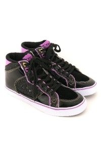 Draven Punk High Top Black Glitter Purple Shoes Size 6