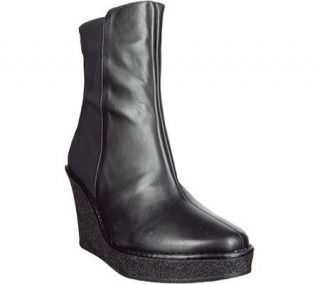 265 New Donald Pliner Tikle 06D Black Leather Wedge Above Ankle Boot