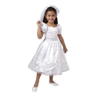 Dream Dazzlers Bride Dress Up Set Puff Sleeves White Size 7 8
