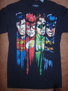 Mens DC Comics Justice League Flash Batman Superman Panes T Shirt New