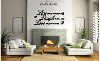 Decorative Vinyl Wall Art Quote Live Laugh Love Decal Stickers Mural
