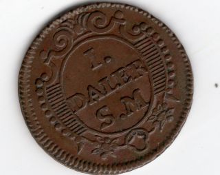 1718 Swedish Emergency Coinage 1 Daler s M Brown AU UNC