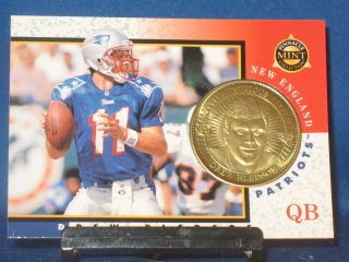 Drew Bledsoe 1997 Pinnacle Mint Brass Coin Card 2 New England Patriots