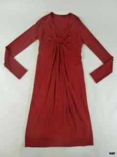 Donna Karan Collection Red Knit Knotted Bodice Dress Large