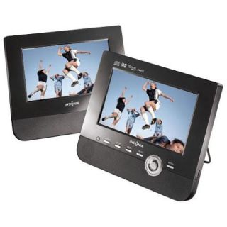  ns d7pdvd dual screen portable car and home dvd player full package