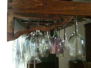 28 Wine Glass /Wine Bottle Glassware Stemware Wood Rack Holder