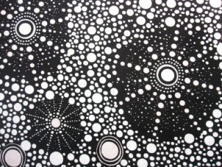 Australian Aboriginal Seven Sisters Black Circles Sea Urchin Fabric