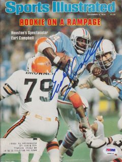 Earl Campbell Signed Oilers Sports Illustrated PSA DNA