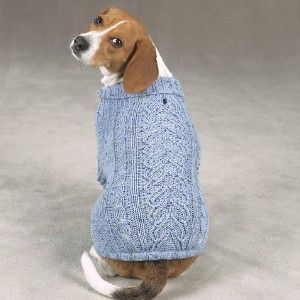 zack zoey classic dublin irish knit dog sweater blue