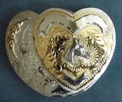 Bill Dugger Hand Engraved Horse Head Heart Shaped Belt Buckle Nice