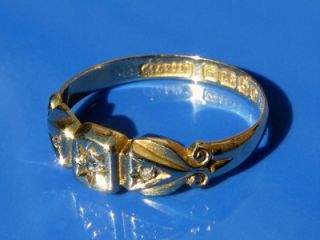 Antique Edwardian 18ct Gold Diamond Trilogy Ring 1913