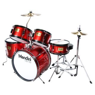 Mendini 5 Pcs Child Junior Drum Set Cymbal Throne Black Blue Red Green