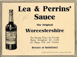  Condiment Lea Perrins Bengal Worcestershire Sauce Bottle John Duncan