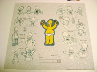 RARE Homer Simpson Simpsons Cel Art Background Bart Model