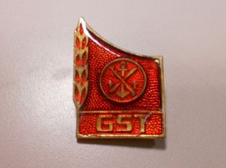 East German DDR GST Army Badge Pin Back