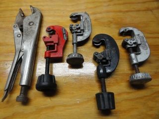  Pipe Cutters Lot of4 Craftsman Locking Wrench