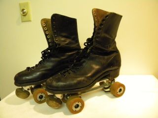 Vintage Mens Douglass Snyder Custom Built Roller Skates Boot Sz 11