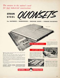 1950 Ad Stran Steel Great Lakes Ecorse Detroit Michigan Industrial