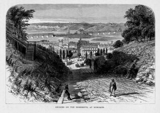 Dubuque Iowa Bridges on The Mississippi at Dubuque 1872