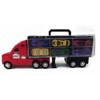 Diecast Metal City Auto Hauler Speed Racer Toy Cars & Tow Truck Set (7