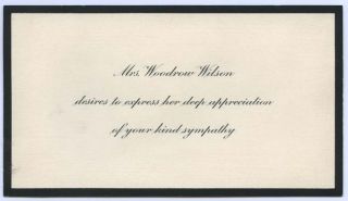 Edith Bolling Wilson Real Autograph Free Frank on Mourning Envelope