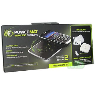 Powermat 2X Wireless Charging Mat w Universal MicroUSB Apple Powercube