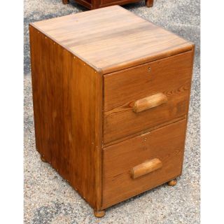mid century two drawer oak filing cabinet 18 w x 22 d x 27 h very good