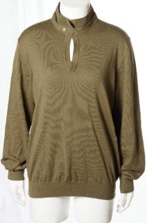 Massimo Dutti Olive Green Elbow Patch Collegiate Sweater Shirt Soft