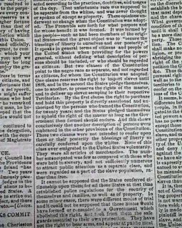 Dred Scott Case Slave Trial Decision 1857 Old Newspaper