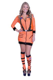 Adult Sexy Astronaut Womens Costume Halloween Orange Dress Up