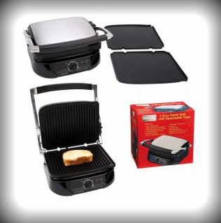  Slice Panini Grill Sandwich Maker Detachable Trays Shipping Included