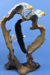  Soaring Bald Eagle Head Bust Carved Statue Sculpture Figurine 12