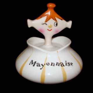 Vintage Holt Howard Pixieware Mayonnaise Pixie Girl Jar