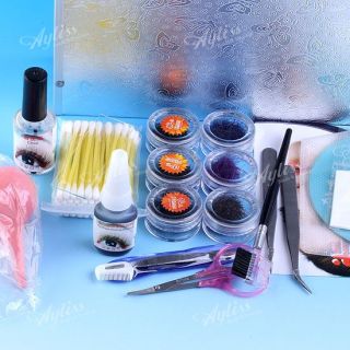 Pro. False Individual Eyelashes Extension Kit Set With Case Salon